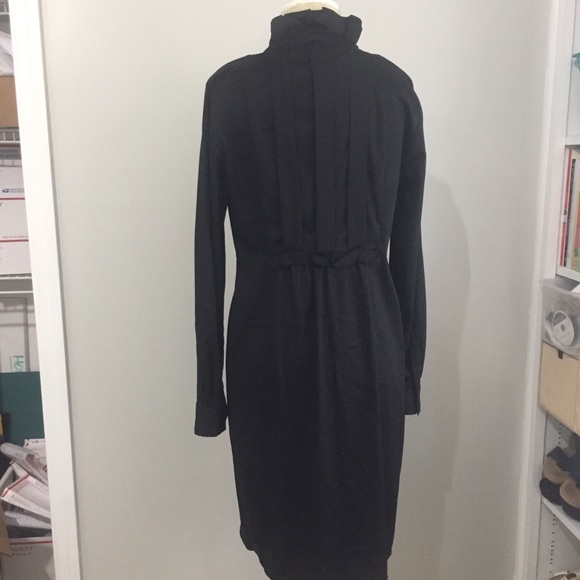 Ellie Tahari Black Ruffle Collar Dress Size 4 - Picture 3 of 7